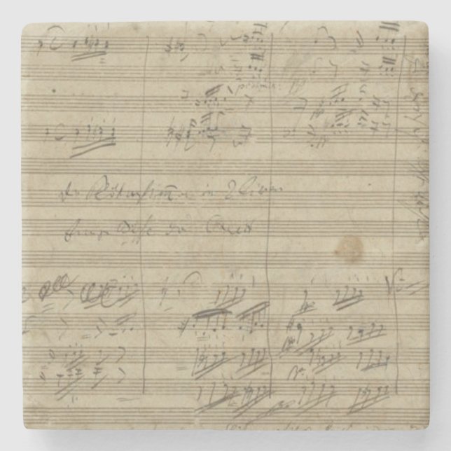 9. Symphonie Beethovens, Musik-Manuskript Steinuntersetzer (Vorderseite)