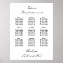 9 Tabelle Elegantes Minimalistisches Sitzdiagramm