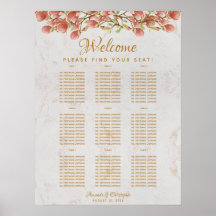 9 Tabelle Hochzeitskarte Rosa Magnolia Marmor