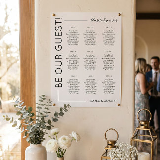 9 Tabelle Minimalistische Hochzeitdiagrammvorlage Poster