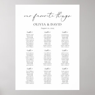 9 Tabellen Einfach unsere Lieblingssitzkarte Poster