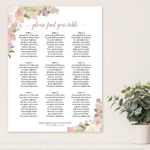9 Tableau Mariage rose rustique