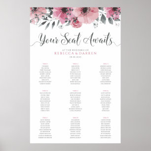 9 Tafelrosa Blumenübersicht Poster