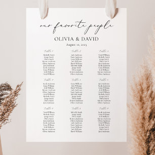 9 Tische Einfach Unsere Lieblings-Personen Sitzpla Poster