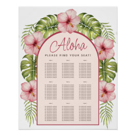 9 Tische für tropische Hawaii-Blumenbögen Poster
