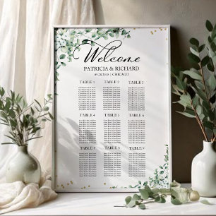 9 Tische Grüne Hochzeit Sitzordnung Poster