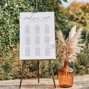9 Tische Willkommen Sitzplan Elegantes Skript Poster
