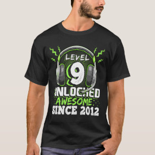 9 Unlocks Phantastisch 2012 Videospiel 9. Geburtst T-Shirt