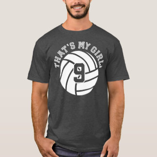 9 Volleyball-Spieler, dass mein Mädchen Mama-Vater T-Shirt