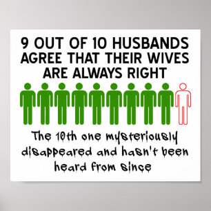 9 von 10 Husbands Funny Poster