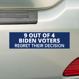 9 von 4 Biden-Wählern bedauern ihre Entscheidung Autoaufkleber