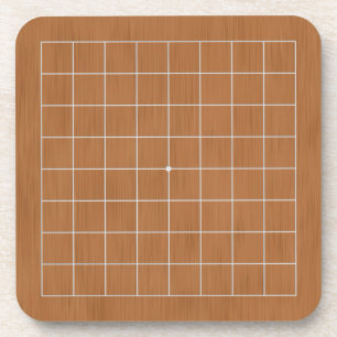 9 x 9 Goban mit weißen Linien Getränkeuntersetzer
