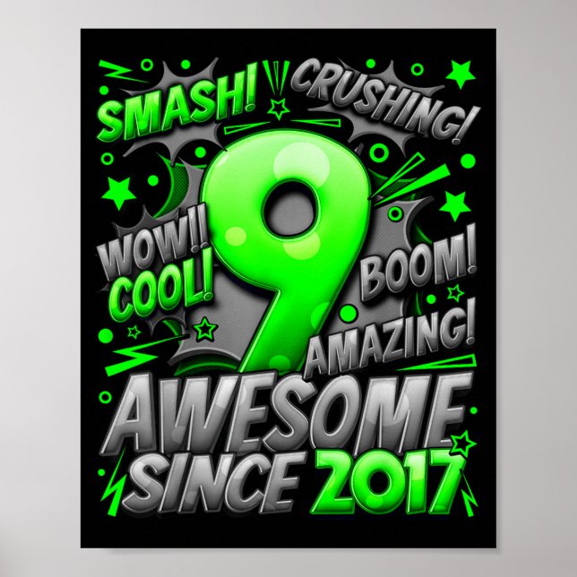 9 Year Old For Boys 9th Birthday Boy 9 Year Old Bo Poster (Vorne)