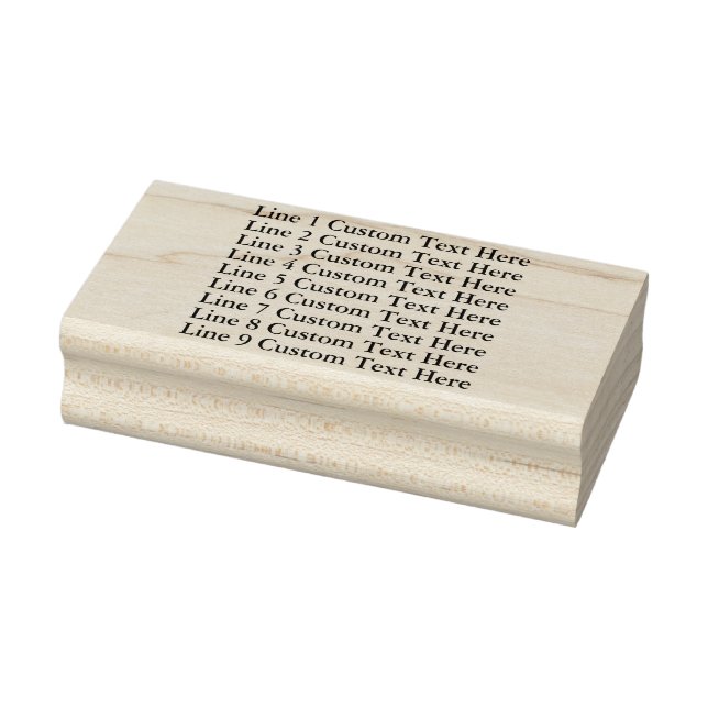 9-zeilige Briefmarke aus Edelkautschuk mit Holzgri Gummistempel (Stempel)