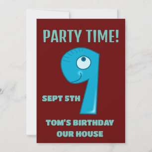 9E ANNIVERSAIRE 9E PARTIE DINO INVITATIONS PERSONN