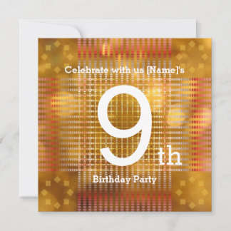 9e anniversaire - Invitation d'or