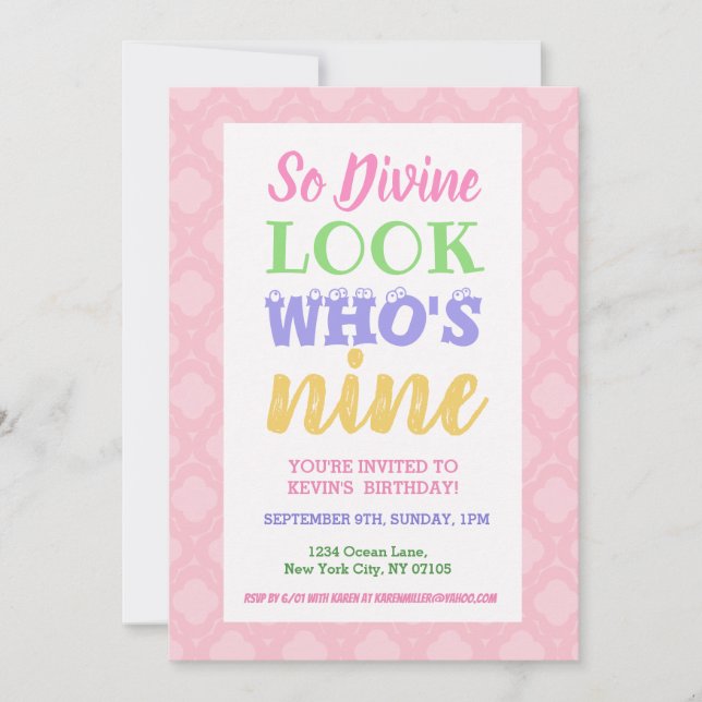 9e anniversaire Invitation Slogans (Devant)