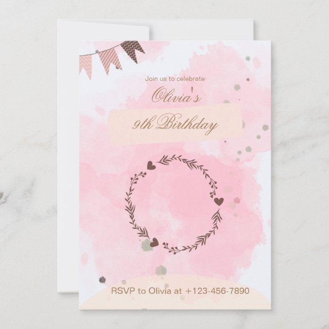 9e invitation anniversaire (Devant)