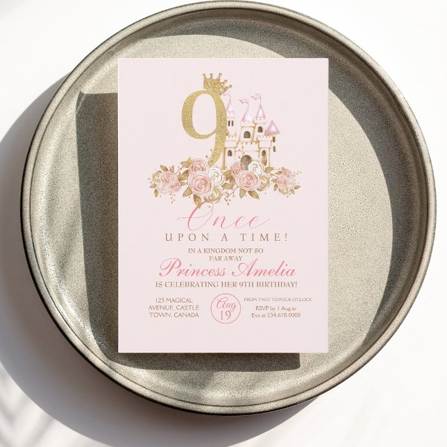9e Invitation d'anniversaire de la petite princess (Créateur téléchargé)