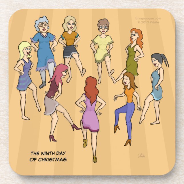9ème Jour des dessous de verre de Noël (9 dames (Devant)