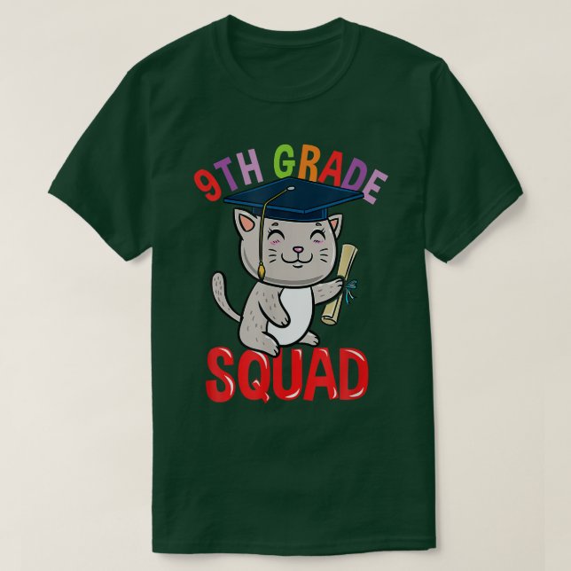 9H Grade Squad Cat Back O School T-Shirt (Design vorne)