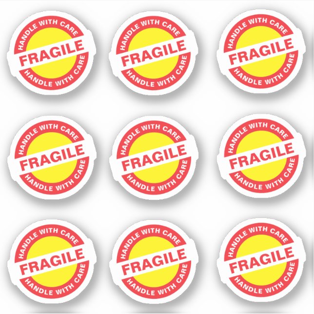 9PCS Ecommerce Fragile Aufkleber (Vorderseite)