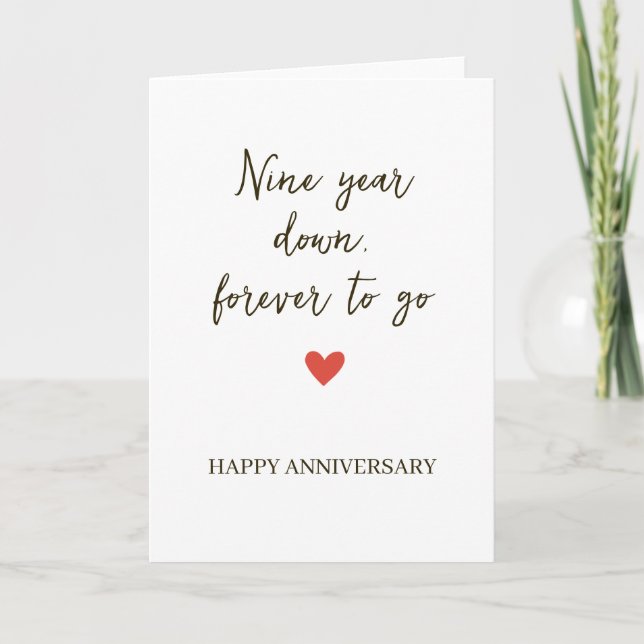 9st Anniversary – Nine Year Down Forever to Go Karte (Vorderseite)