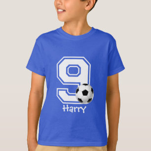 9th Birthday boy soccer personalized-2 T-Shirt