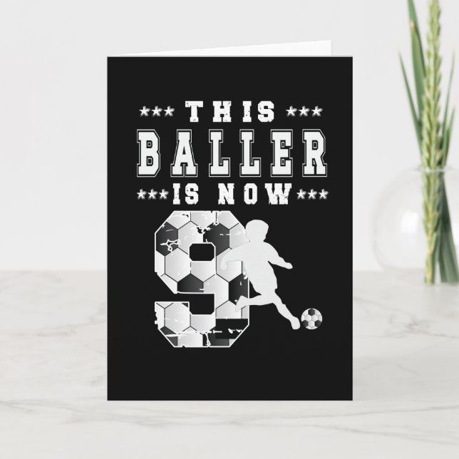 9th Birthday Gift Soccer Player 9 Year Old Boy Karte (Vorderseite)