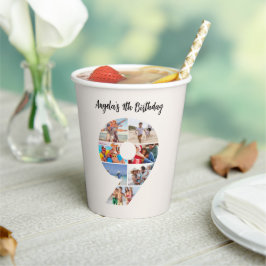9th Birthday Photo Collage Number 9 Paper Cups Pappbecher