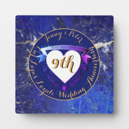 9th Wedding Anniversary Lapis Lazuli Color    Fotoplatte