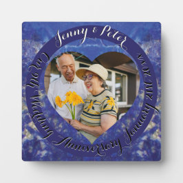 9th Wedding Anniversary Lapis Lazuli Frame Fotoplatte