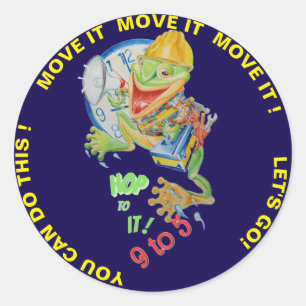 9to5 Motivator Frosch Aufkleber