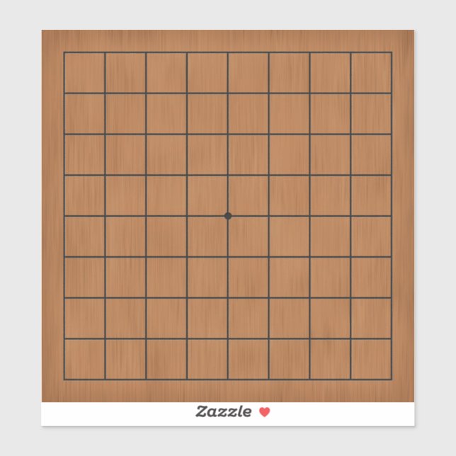 9x9 Goban für Puzzles & Games Anpassbar 8 x8 Aufkleber (Blatt)