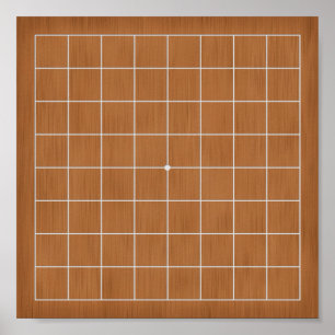 9x9 Goban mit White Lines Gameboard oder Decoupage Poster