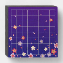 9x9 Kirschblüten im Maßstab 75% Go Board (blau)
