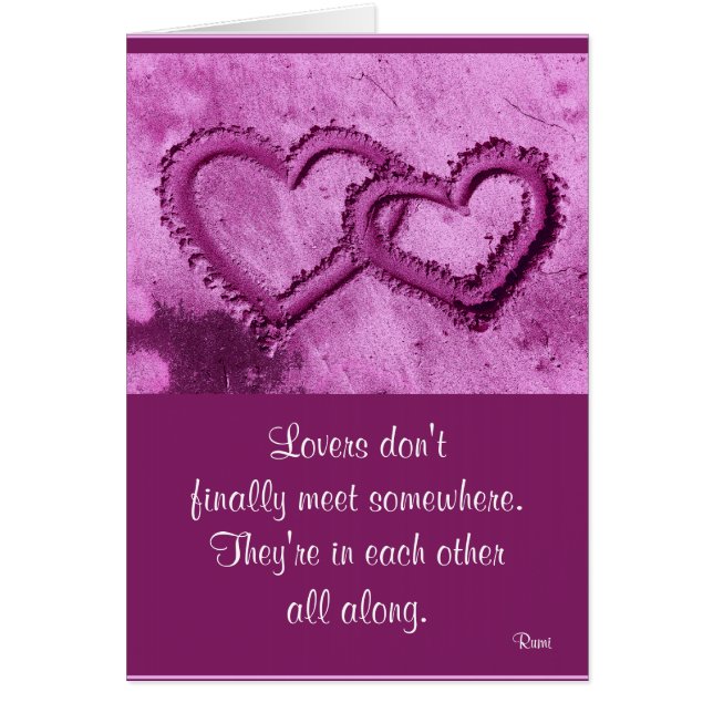 A01 verbundene Herzen in Sand.Card.1 (Vorne)