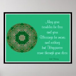 A05 Celtic Kaleidoscopic Mandala - Irish Blessing8 Poster