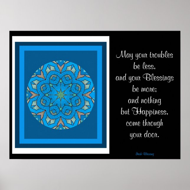 A05 Celtic Kaleidoscopic Mandala - Irish Blessing9 Poster (Vorne)