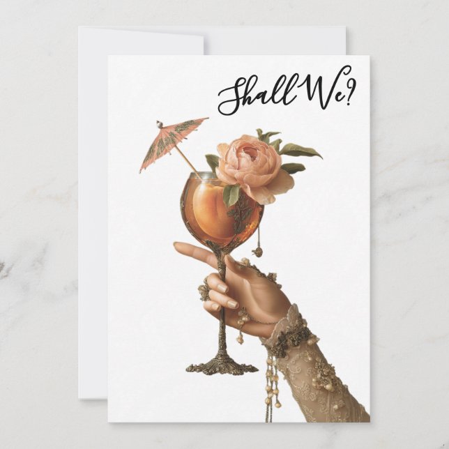 *~* A101 3 Verziert Cocktail FOTO BACHELORETTE Einladung (Vorderseite)