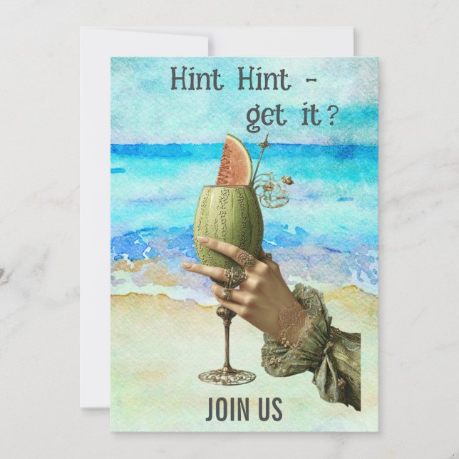 *~* A101 BACHELORETTE Beach Cocktail 4 FOTO Einladung (Vorderseite)