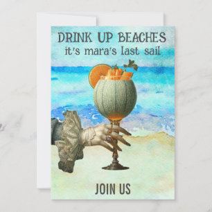 *~*  A101 Beach Cocktail 12 FOTO JUNGGESELLINNEN-A Einladung