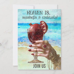 *~* A101 Beach Cocktail 6 FOTO BACHELORETTE Invi Einladung
