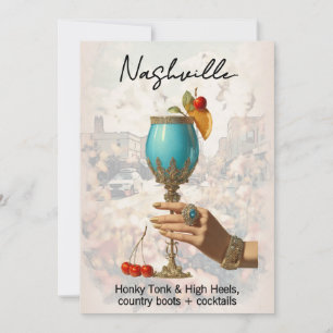 *~* A101 Cocktail FOTO Nashville 10 BACHELORETTE Einladung