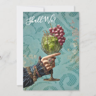 *~* A101 Cocktail FOTO  Ornate 25  JUNGGESELLINNEN Einladung