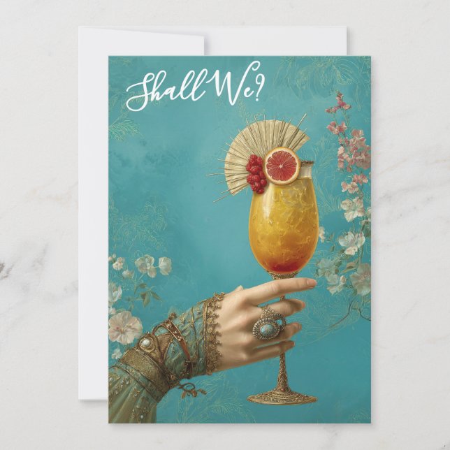 *~* A101 Cocktail FOTO Verziert 24 BACHELORETTE Einladung (Vorderseite)