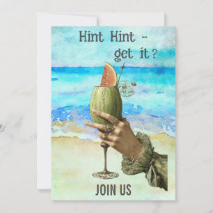 *~*  A101 JUNGFRAUENABSCHIED  Strand-Cocktail 4 FO Einladung