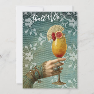 *~* A101  Ornate24  Cocktail FOTO JUNGGESELLINNENA Einladung