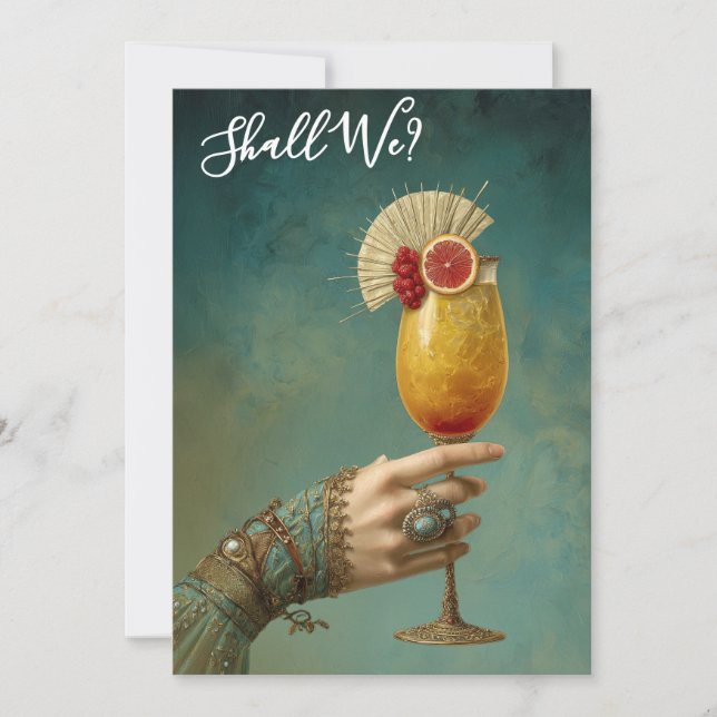 *~* A101 Verziert Cocktail FOTO 24 BACHELORETTE Einladung (Vorderseite)