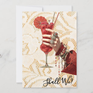 *~* A101 Verziert Cocktail FOTO 4 BACHELORETTE Einladung